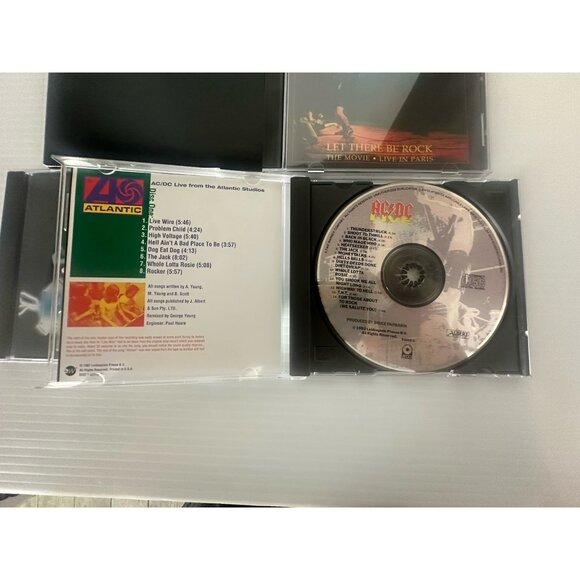 AC/DC BONFIRE VOLTS LIVE BACK BLACK Box Set Poster Booklet Sticker Pick tattoo - Picture 10 of 16